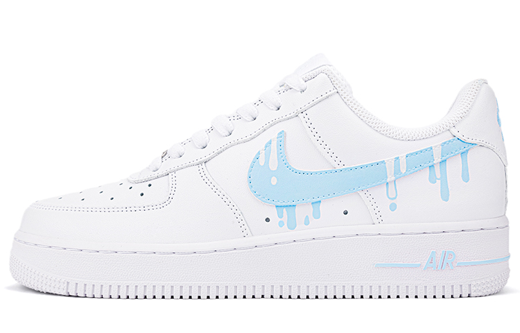 Buy 【客製球鞋】Nike Air Force 1 Low 空軍一號 手繪噴繪 夏日冰淇淋 融化 低筒 板鞋 女款 白藍