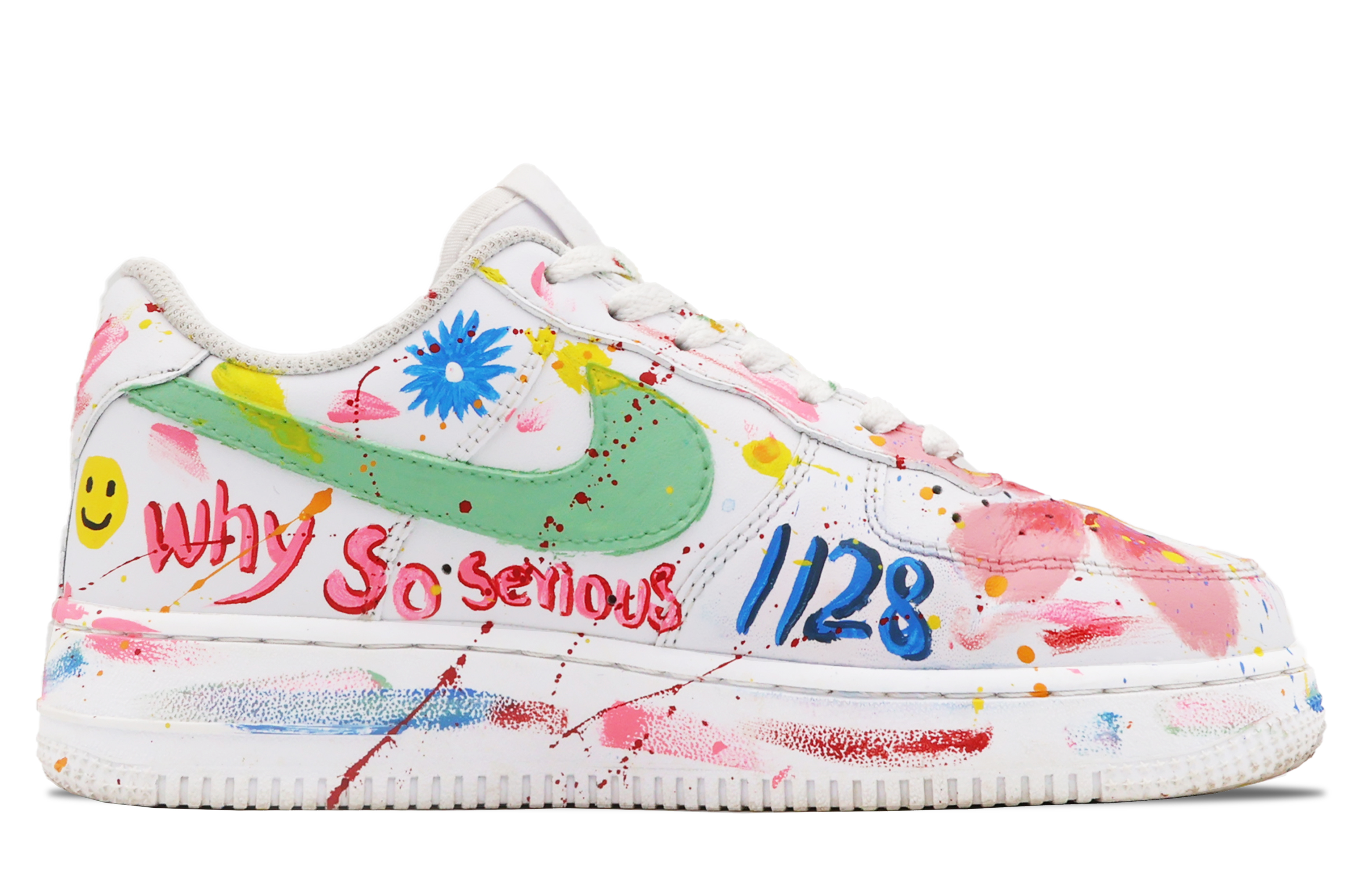 Order (W) [Kasut Custom] Nike Air Force 1 Rendah 'Summer Dopamine Preppy Putih' DD8959-100(Team53女款夏日缤纷S-BOX)