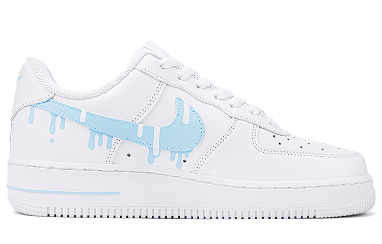 Order 【客製球鞋】Nike Air Force 1 Low 空軍一號 手繪噴繪 夏日冰淇淋 融化 低筒 板鞋 女款 白藍