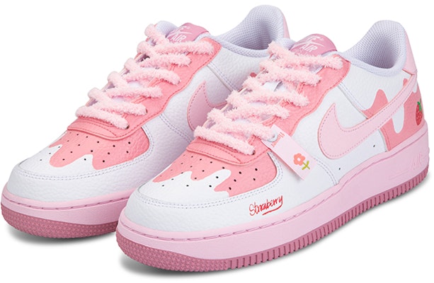 【客製球鞋】 Nike Air Force 1 Low 空軍一號 夏天主題 草莓奶昔 板鞋 女款 粉白 Lookbook 【客製球鞋】 Nike Air Force 1 Low 空軍一號 夏天主題 草莓奶昔 板鞋 女款 粉白
