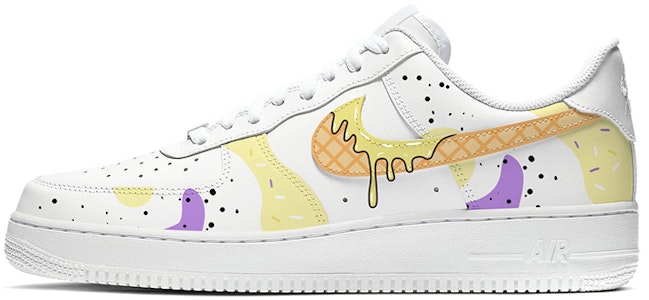 【定制球鞋】Nike Air Force 1 Low 空軍一號 小甜筒 噴繪 美食主題定制 休閒 防滑耐磨 低筒 板鞋 女款 白黃 Buy 【定制球鞋】Nike Air Force 1 Low 空軍一號 小甜筒 噴繪 美食主題定制 休閒 防滑耐磨 低筒 板鞋 女款 白黃