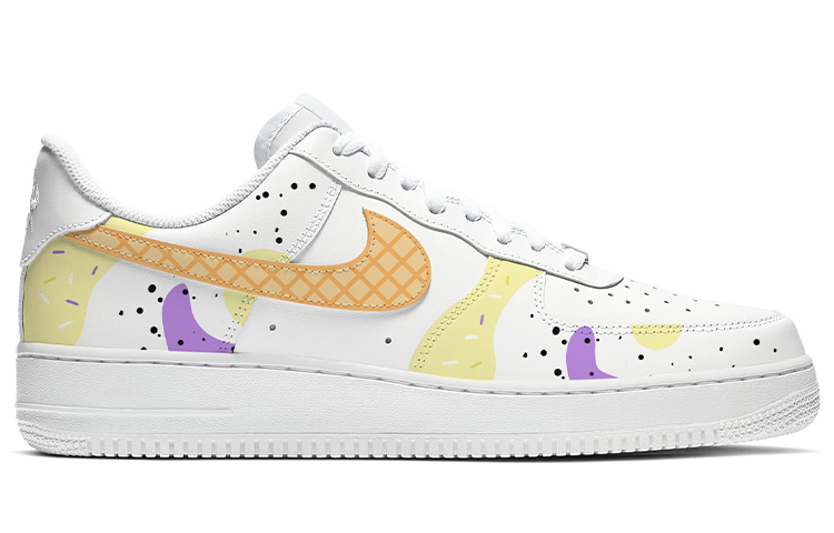 Order (W) [Sepatu Custom] Nike Air Force 1 Low 'Sundae Splash' 315115-112(TeamE--女款小甜筒白黄)