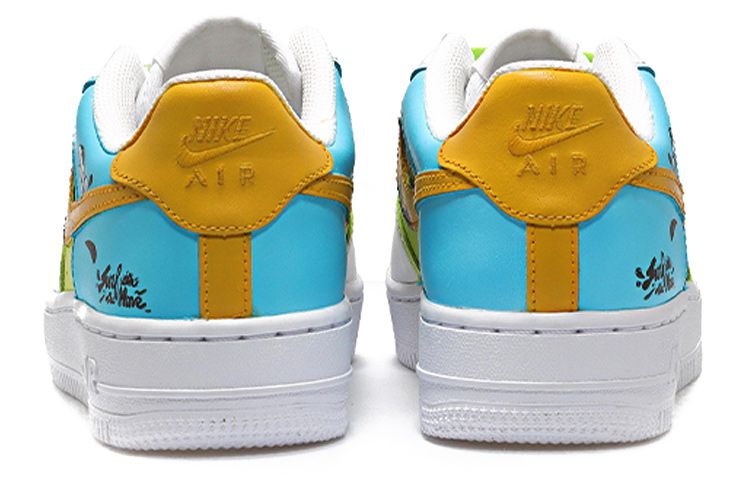 Purchase 【定製球鞋】 Nike Air Force 1 低筒純白 空軍一號 衝浪少年 夏日海浪 水滴 情侶 休閒低幫 板鞋 女款 綠藍