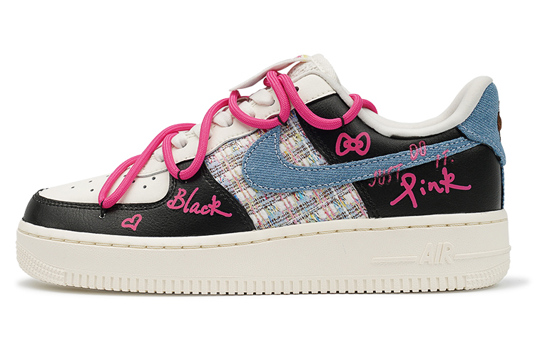 Buy (W) Zapatillas Nike Air Force 1 Low 'Sweet Cool Black-Pink-Blue' FJ7740-141(TeamI-女款黑粉小香风K黑粉蓝)