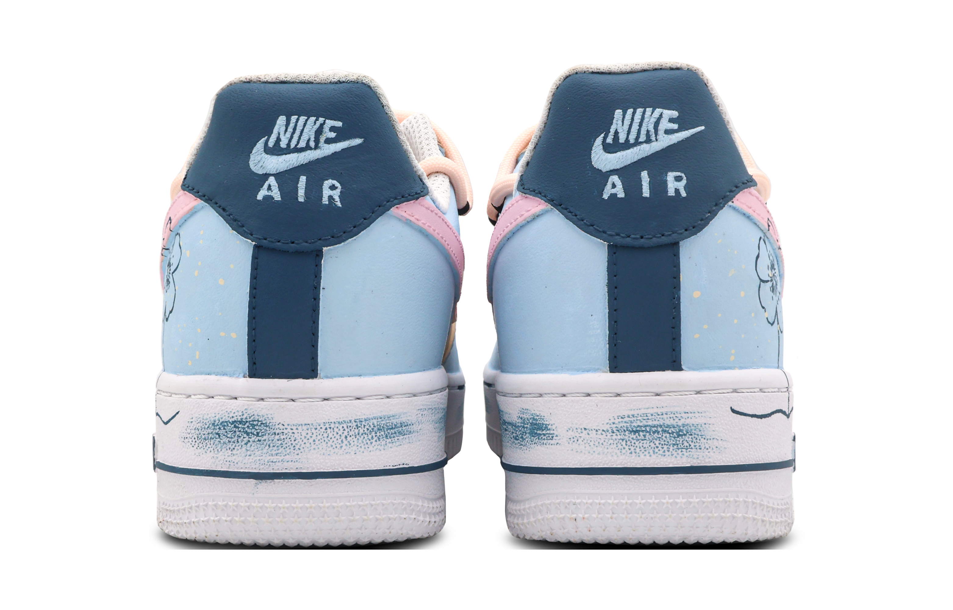 Shop (W) [Kasut Custom] Nike Air Force 1 Low 'Sweet Seaside - Biru Merah Jambu' DD8959-100(Team53-女款甜禧海岸S-BOX)