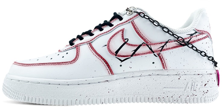 custom-shoes-women-nike-air-force-1-low-thorn-vine-rose-petal-splatter-white-red-black