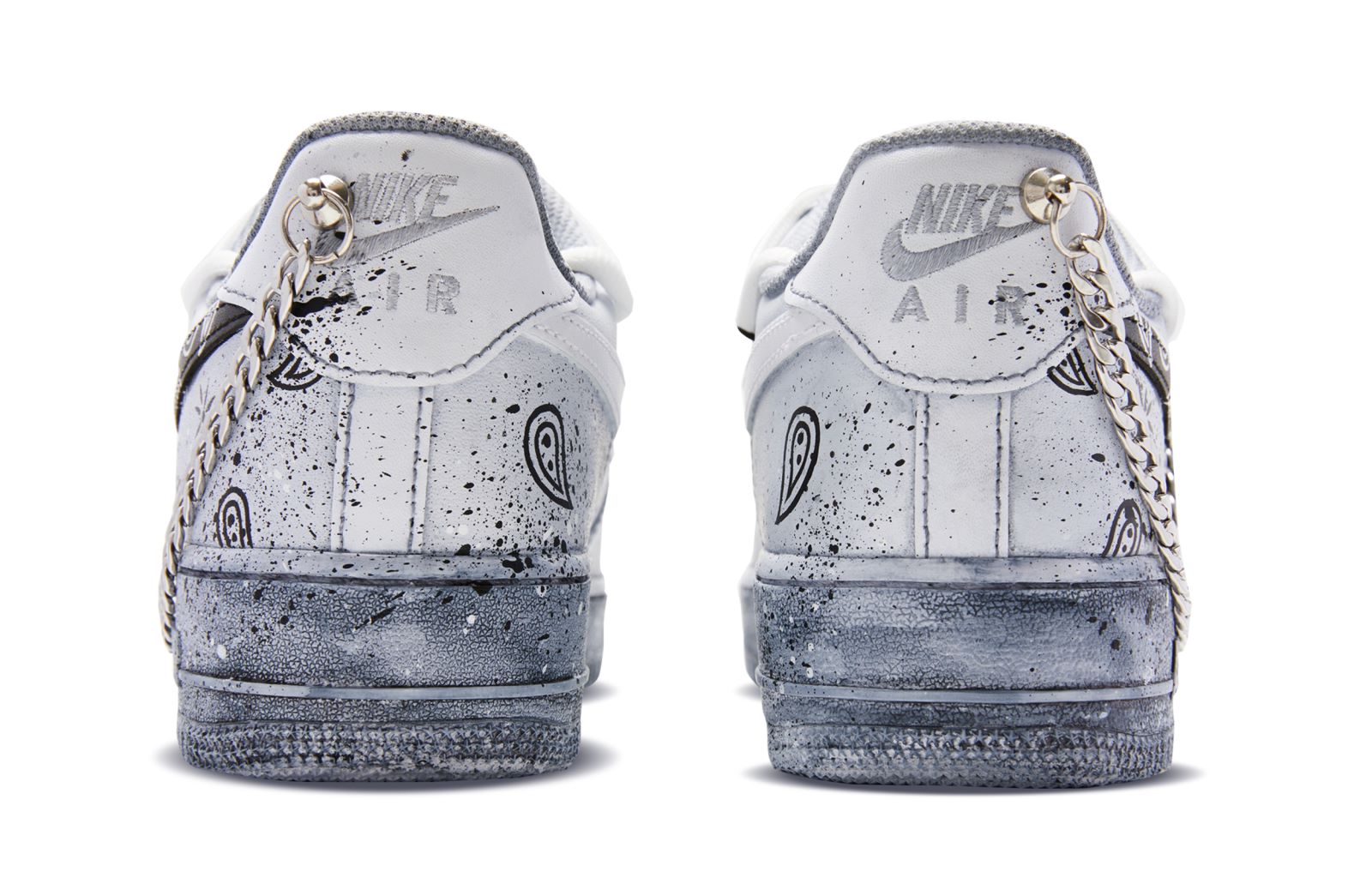 [Custom Shoes] (W) Nike Air Force 1 Low 'Tie-Dye Paisley Black Grey' 圖 4