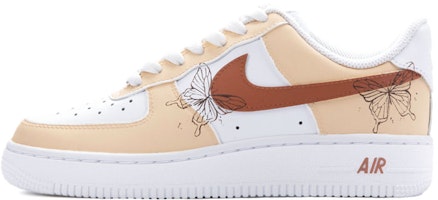 【定製球鞋】 Nike Air Force 1 Low Triple White 空軍一號 復古 蝴蝶 燕尾蝶 文藝復興 低幫 板鞋 女款 黃白棕 Buy 【定製球鞋】 Nike Air Force 1 Low Triple White 空軍一號 復古 蝴蝶 燕尾蝶 文藝復興 低幫 板鞋 女款 黃白棕