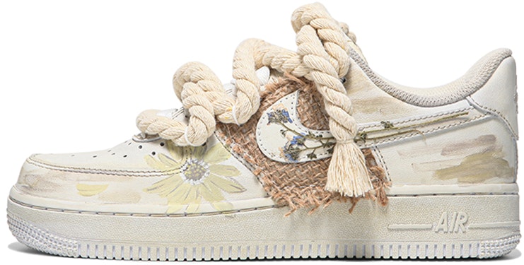 custom-shoes-women-nike-air-force-1-low-triple-white-bouquet-vintage