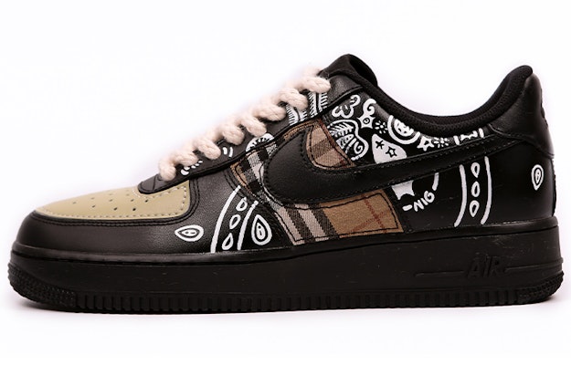 (W) Nike Air Force 1 Personalizadas Negras con Cashew y Graffiti DD8959-001(Team4-女款腰果花) Buy (W) Nike Air Force 1 Personalizadas Negras con Cashew y Graffiti DD8959-001(Team4-女款腰果花)