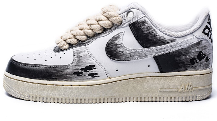 【定制球鞋】Nike Air Force 1 Low Triple White 空軍一號 水墨書法 中國風 氧化 祥云 麻繩鞋帶 復古 經典 低幫 板鞋 女款 黑白 Buy 【定制球鞋】Nike Air Force 1 Low Triple White 空軍一號 水墨書法 中國風 氧化 祥云 麻繩鞋帶 復古 經典 低幫 板鞋 女款 黑白
