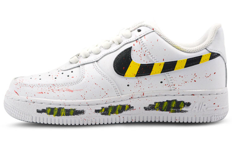 [Custom Shoes] (W) Nike Air Force 1 Low 'Triple White-Case Scene Yellow'