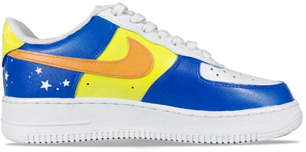 【定制球鞋】Nike Air Force 1 Low "Triple White" 空軍一號 星圖 Vibe風格 噴繪 低幫 板鞋 女款 藍橙黃 Order 【定制球鞋】Nike Air Force 1 Low "Triple White" 空軍一號 星圖 Vibe風格 噴繪 低幫 板鞋 女款 藍橙黃