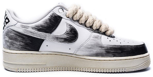 【定制球鞋】Nike Air Force 1 Low Triple White 空軍一號 水墨書法 中國風 氧化 祥云 麻繩鞋帶 復古 經典 低幫 板鞋 女款 黑白 Order 【定制球鞋】Nike Air Force 1 Low Triple White 空軍一號 水墨書法 中國風 氧化 祥云 麻繩鞋帶 復古 經典 低幫 板鞋 女款 黑白