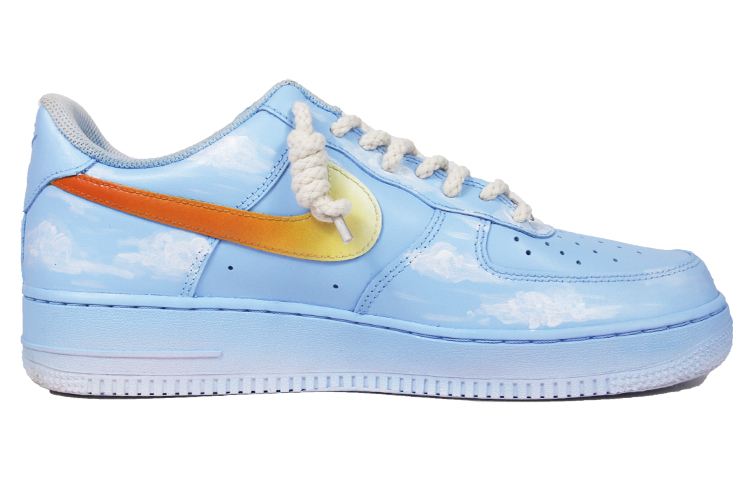 Order (W) [Kasur Kasut] Nike Air Force 1 Rendah 'Triple White Blue Sky Gradient' DD8959-100(TeamJ-蓝天白云女款)