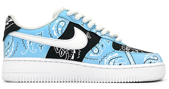 (W) 나이키 에어포스 1 로우 '화이트/UNC 블루' (커스텀) DD8959-100(Team肆-女款喷绘腰果花) Order (W) 나이키 에어포스 1 로우 '화이트/UNC 블루' (커스텀) DD8959-100(Team肆-女款喷绘腰果花)