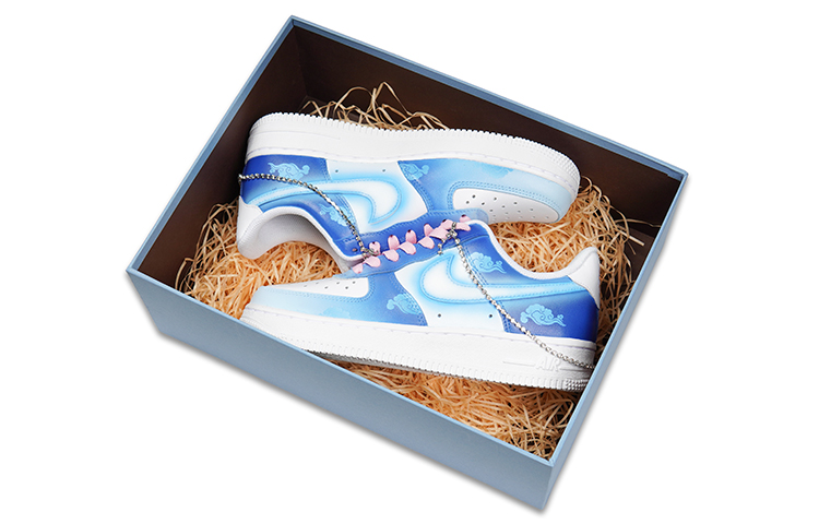 Order (W) [定制鞋] 耐克空军1代低帮 '全白蓝渐变' DD8959-100(TeamP-款月亮女神渐变女款喷绘)