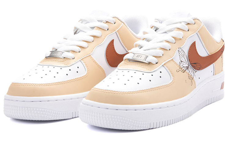 Lookbook (W) [Sepatu Kustom] Nike Air Force 1 Low 'Triple White Butterfly Putih Triple' DD8959-100(Team18-女款复古蝴蝶)