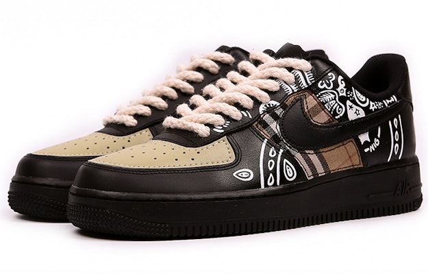 (W) Nike Air Force 1 Personalizadas Negras con Cashew y Graffiti DD8959-001(Team4-女款腰果花) Lookbook (W) Nike Air Force 1 Personalizadas Negras con Cashew y Graffiti DD8959-001(Team4-女款腰果花)