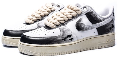 【定制球鞋】Nike Air Force 1 Low Triple White 空軍一號 水墨書法 中國風 氧化 祥云 麻繩鞋帶 復古 經典 低幫 板鞋 女款 黑白 Lookbook 【定制球鞋】Nike Air Force 1 Low Triple White 空軍一號 水墨書法 中國風 氧化 祥云 麻繩鞋帶 復古 經典 低幫 板鞋 女款 黑白