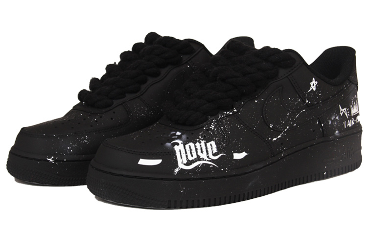 Lookbook (W) 特注シューズ（女性用）ナイキ エアフォース1 ロー『トリプルブラック』 DD8959-001(TeamJ-黑武士涂鸦女款)