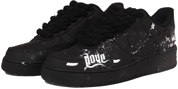(W) 나이키 에어포스 1 로우 '올블랙' 커스텀 (Nike Air Force 1 Low 'All Black' Custom) DD8959-001(TeamJ-黑武士涂鸦女款) Lookbook (W) 나이키 에어포스 1 로우 '올블랙' 커스텀 (Nike Air Force 1 Low 'All Black' Custom) DD8959-001(TeamJ-黑武士涂鸦女款)