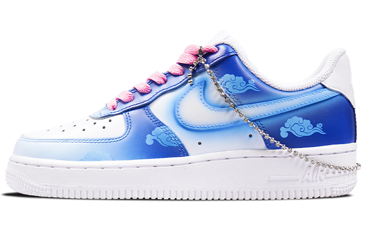 Lookbook (W) [定制鞋] 耐克空军1代低帮 '全白蓝渐变' DD8959-100(TeamP-款月亮女神渐变女款喷绘)