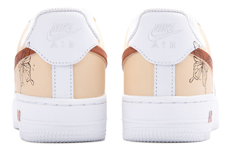 Shop (W) [Sepatu Kustom] Nike Air Force 1 Low 'Triple White Butterfly Putih Triple' DD8959-100(Team18-女款复古蝴蝶)