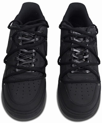 【定制球鞋】Nike Air Force 1 Low "Triple Black" 空軍一號 潮男節主題 解構鞋帶 潮流 低幫 板鞋 女款 啞光黑色 Shop 【定制球鞋】Nike Air Force 1 Low "Triple Black" 空軍一號 潮男節主題 解構鞋帶 潮流 低幫 板鞋 女款 啞光黑色
