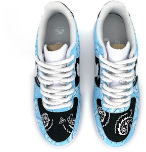 (W) 나이키 에어포스 1 로우 '화이트/UNC 블루' (커스텀) DD8959-100(Team肆-女款喷绘腰果花) Shop (W) 나이키 에어포스 1 로우 '화이트/UNC 블루' (커스텀) DD8959-100(Team肆-女款喷绘腰果花)