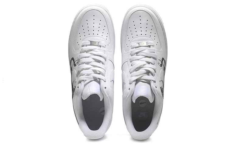 Shop 【定制球鞋】 Nike Air Force 1 Low Triple White 空軍一號 上山猛虎 中國風 新中式 潮流時尚 低幫 板鞋 女款 白黑