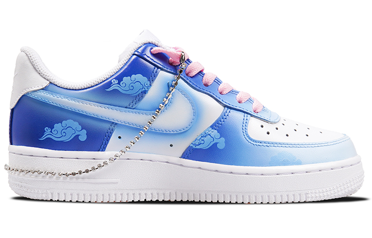 Shop (W) [定制鞋] 耐克空军1代低帮 '全白蓝渐变' DD8959-100(TeamP-款月亮女神渐变女款喷绘)