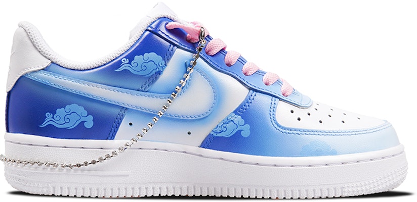 【訂製球鞋】Nike Air Force 1 Low 空軍一號 "Triple White" 月亮女神漸變情侶鞋 漸變色噴繪 休閒 耐磨防滑 低幫 板鞋 女款 藍色 Shop 【訂製球鞋】Nike Air Force 1 Low 空軍一號 "Triple White" 月亮女神漸變情侶鞋 漸變色噴繪 休閒 耐磨防滑 低幫 板鞋 女款 藍色