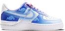 Shop 【訂製球鞋】Nike Air Force 1 Low 空軍一號 "Triple White" 月亮女神漸變情侶鞋 漸變色噴繪 休閒 耐磨防滑 低幫 板鞋 女款 藍色