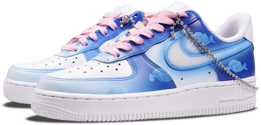 【訂製球鞋】Nike Air Force 1 Low 空軍一號 "Triple White" 月亮女神漸變情侶鞋 漸變色噴繪 休閒 耐磨防滑 低幫 板鞋 女款 藍色 Purchase 【訂製球鞋】Nike Air Force 1 Low 空軍一號 "Triple White" 月亮女神漸變情侶鞋 漸變色噴繪 休閒 耐磨防滑 低幫 板鞋 女款 藍色