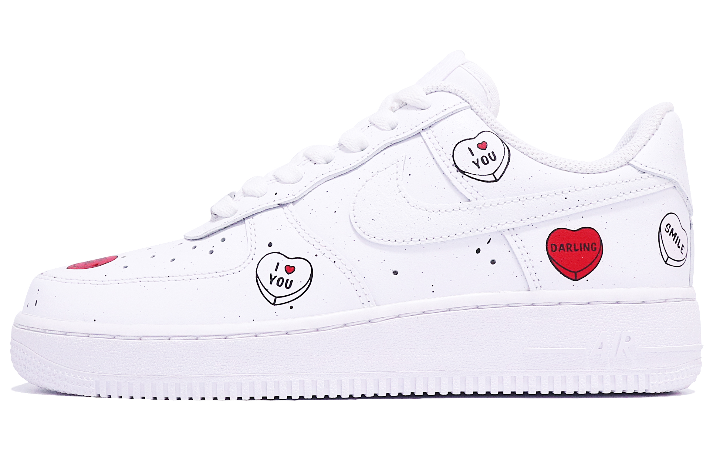 Buy (W) [Kasut Custom] Nike Air Force 1 Low 'Valentine's Day Splatter Heart' DD8959-100(TeamTen-女款爱心泼墨)
