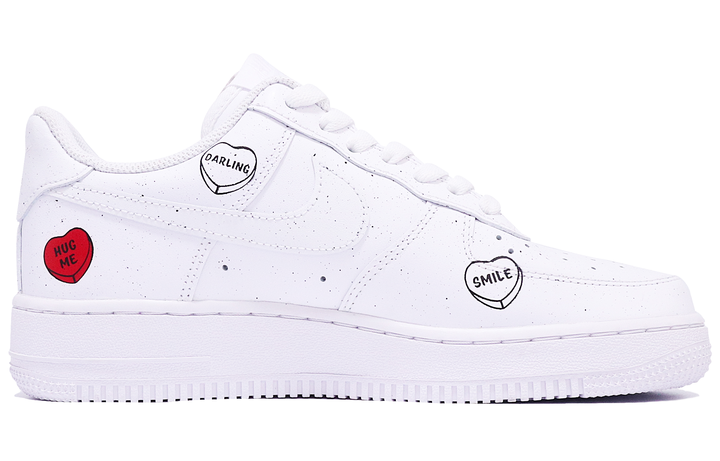 Order (W) [Kasut Custom] Nike Air Force 1 Low 'Valentine's Day Splatter Heart' DD8959-100(TeamTen-女款爱心泼墨)