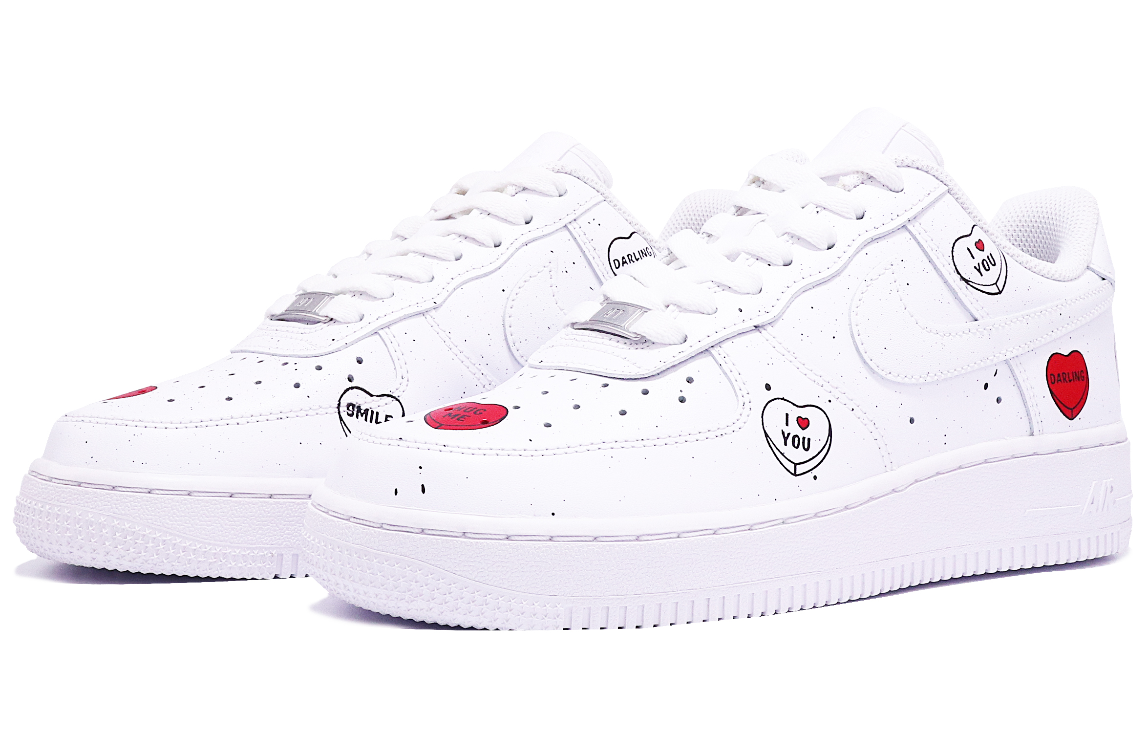 Lookbook (W) [Kasut Custom] Nike Air Force 1 Low 'Valentine's Day Splatter Heart' DD8959-100(TeamTen-女款爱心泼墨)