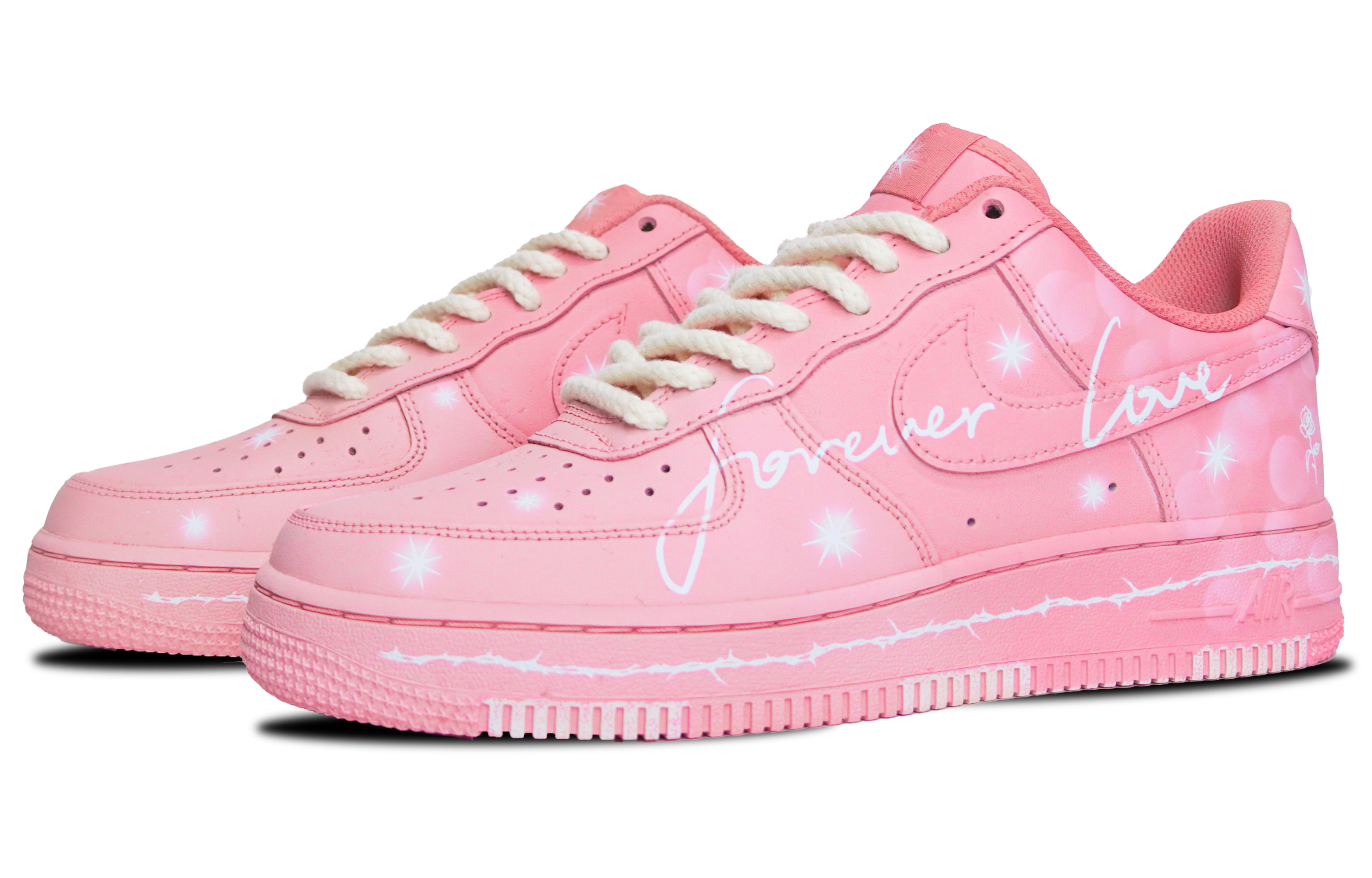 Lookbook 【客製化球鞋】Nike Air Force 1 Low 情人節限定 漸層染色 聖瓦倫丁 玫瑰花 低筒 板鞋 女款 粉色