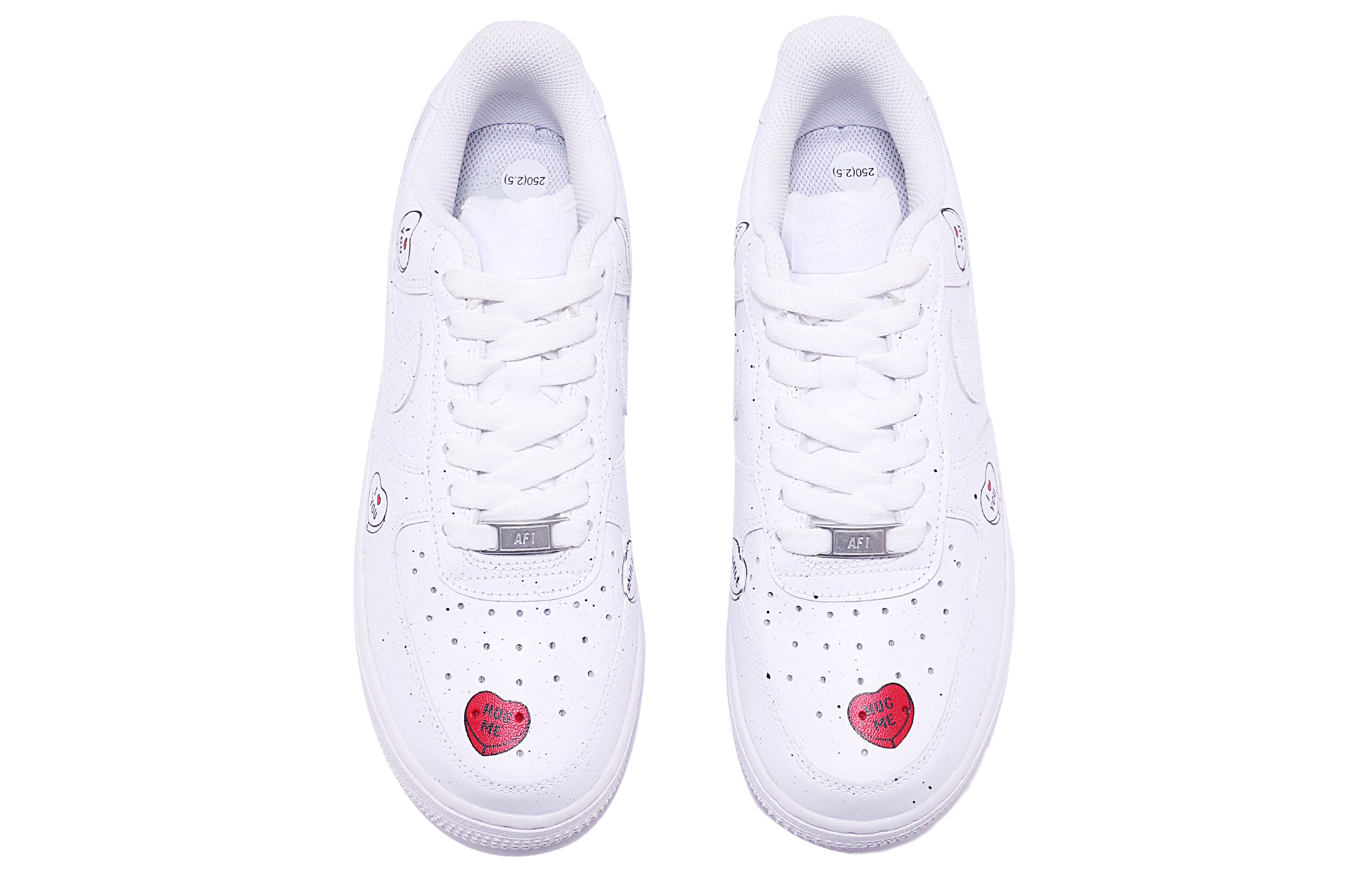 Shop (W) [Kasut Custom] Nike Air Force 1 Low 'Valentine's Day Splatter Heart' DD8959-100(TeamTen-女款爱心泼墨)