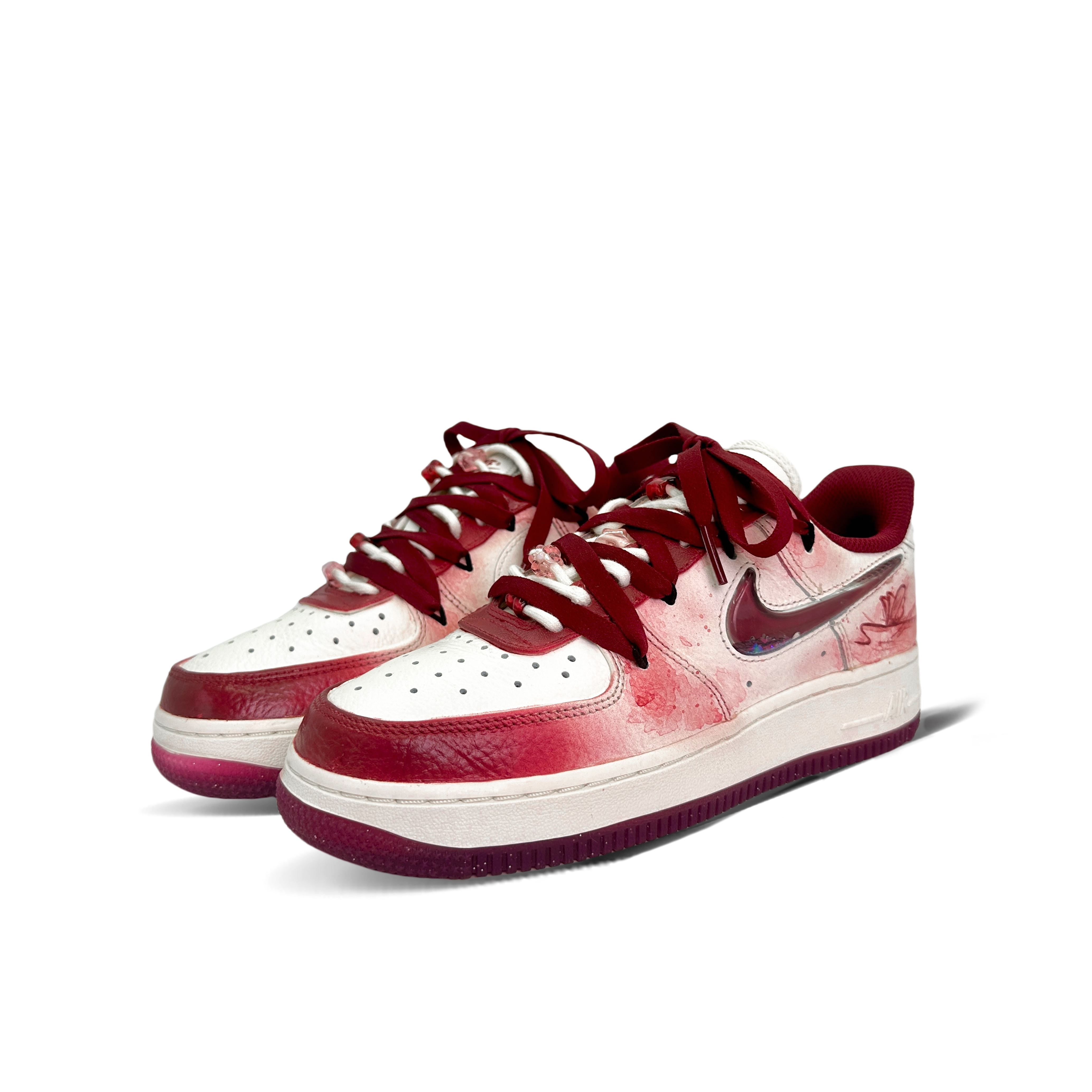 Shop 【客製球鞋】Nike Air Force 1 Low "情人節" 畢卡索製造 浪漫血脈 防滑耐磨 低筒 板鞋 女款 白紅