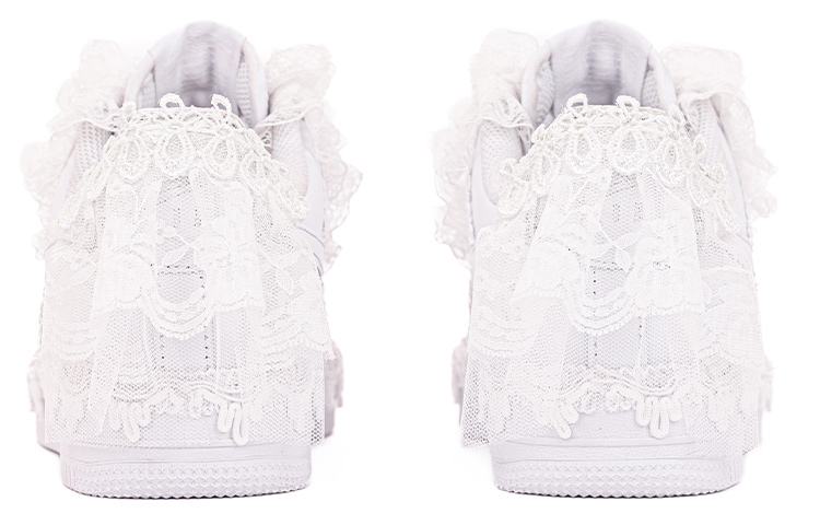 Shop 【定制球鞋】 Nike Air Force 1 Low 空軍一號 情人節禮物Lolita花嫁婚鞋 低幫 板鞋 女款 白色