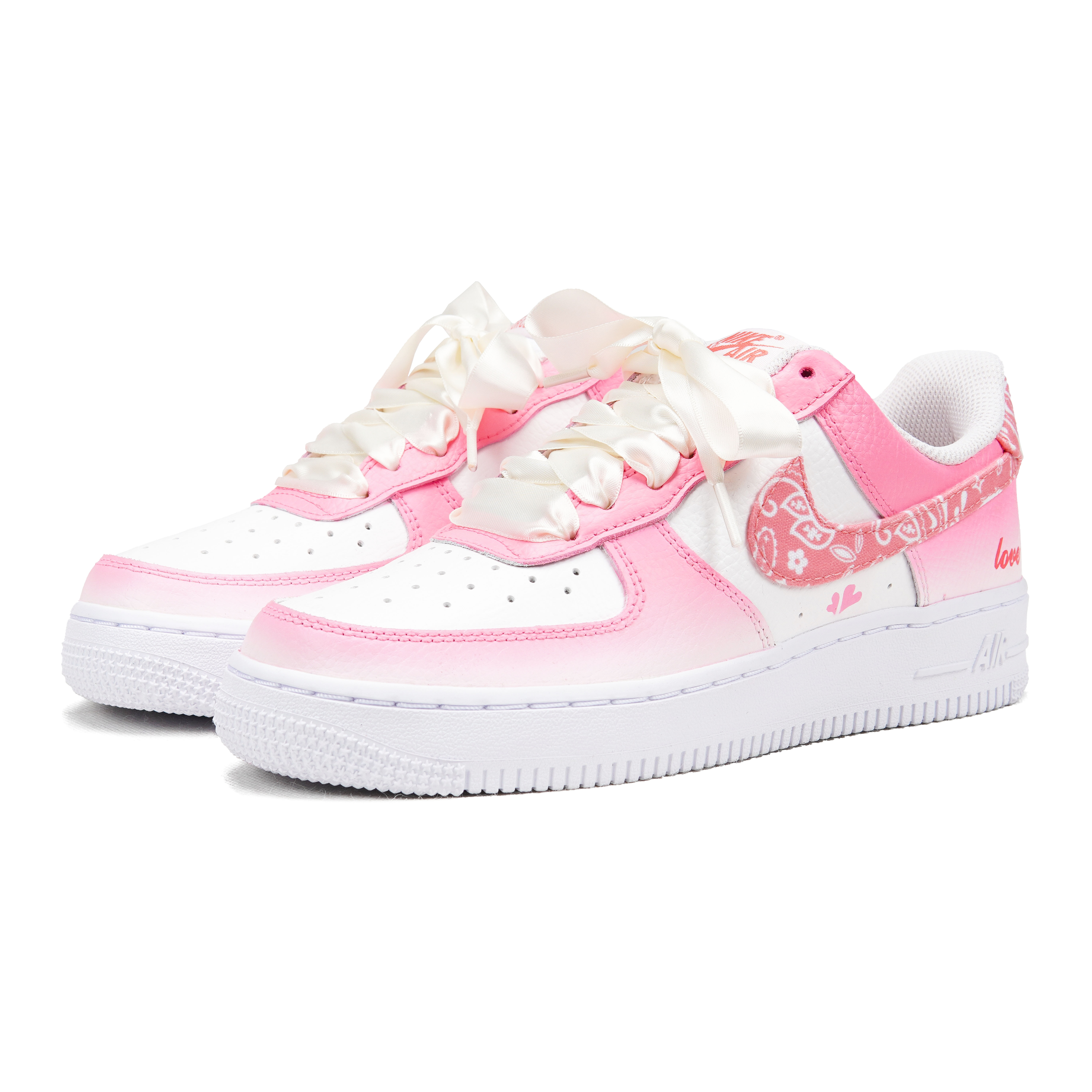 Shop 【定制球鞋】Nike Air Force 1 Low 情人節主題系列 心有所屬 腰果花 禮盒 浪漫主義 防滑耐磨 低幫 板鞋 女款 漸變柔粉