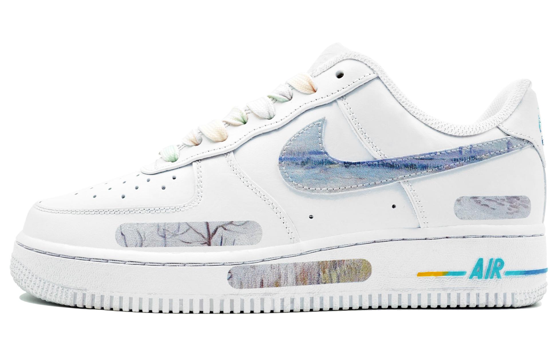 Order 【訂製球鞋】 Nike Air Force 1 萬花弄 藝術時刻 梵高 阿爾勒的雪景 經典 復古 時尚 簡約 潮流 百搭 運動 低幫 板鞋 女款 白色