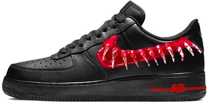 custom-shoes-women-nike-air-force-1-low-venom-fang-2-0-black-red