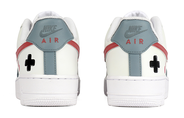 Shop 【定制球鞋】Nike Air Force 1 Low 合成革 遊戲機 塗鴉 復古 做舊 低幫 板鞋 女款 灰紅