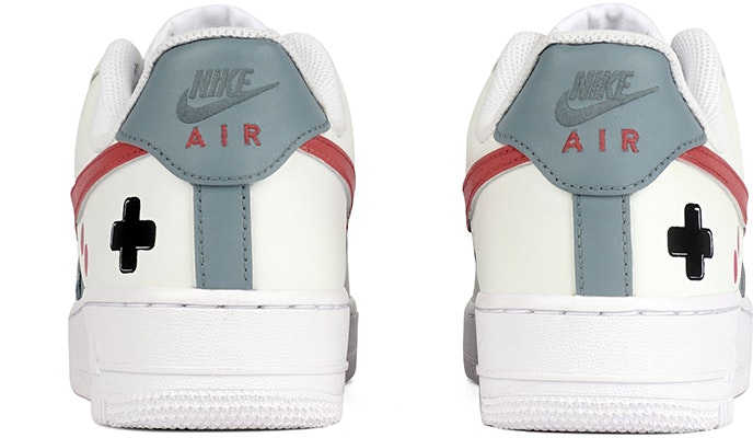 【定制球鞋】Nike Air Force 1 Low 合成革 遊戲機 塗鴉 復古 做舊 低幫 板鞋 女款 灰紅 Shop 【定制球鞋】Nike Air Force 1 Low 合成革 遊戲機 塗鴉 復古 做舊 低幫 板鞋 女款 灰紅
