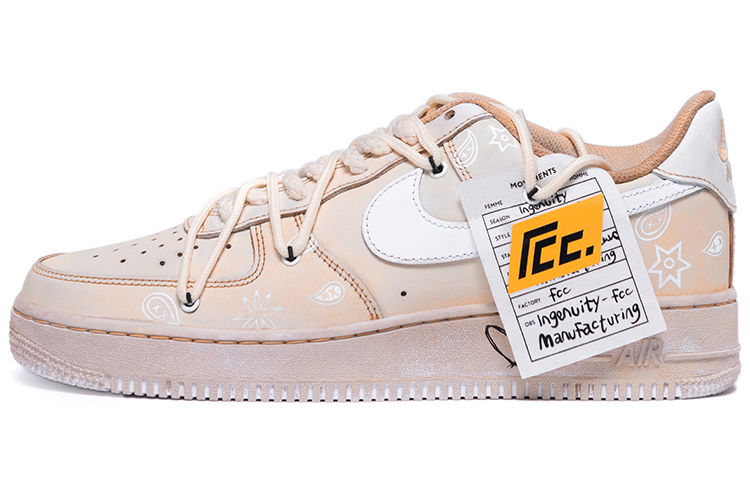 Buy (W) [定制鞋] 耐克空军一号低帮‘复古粉色佩斯利’ DD8959-100(Team31-女款复古腰果花茶棕)