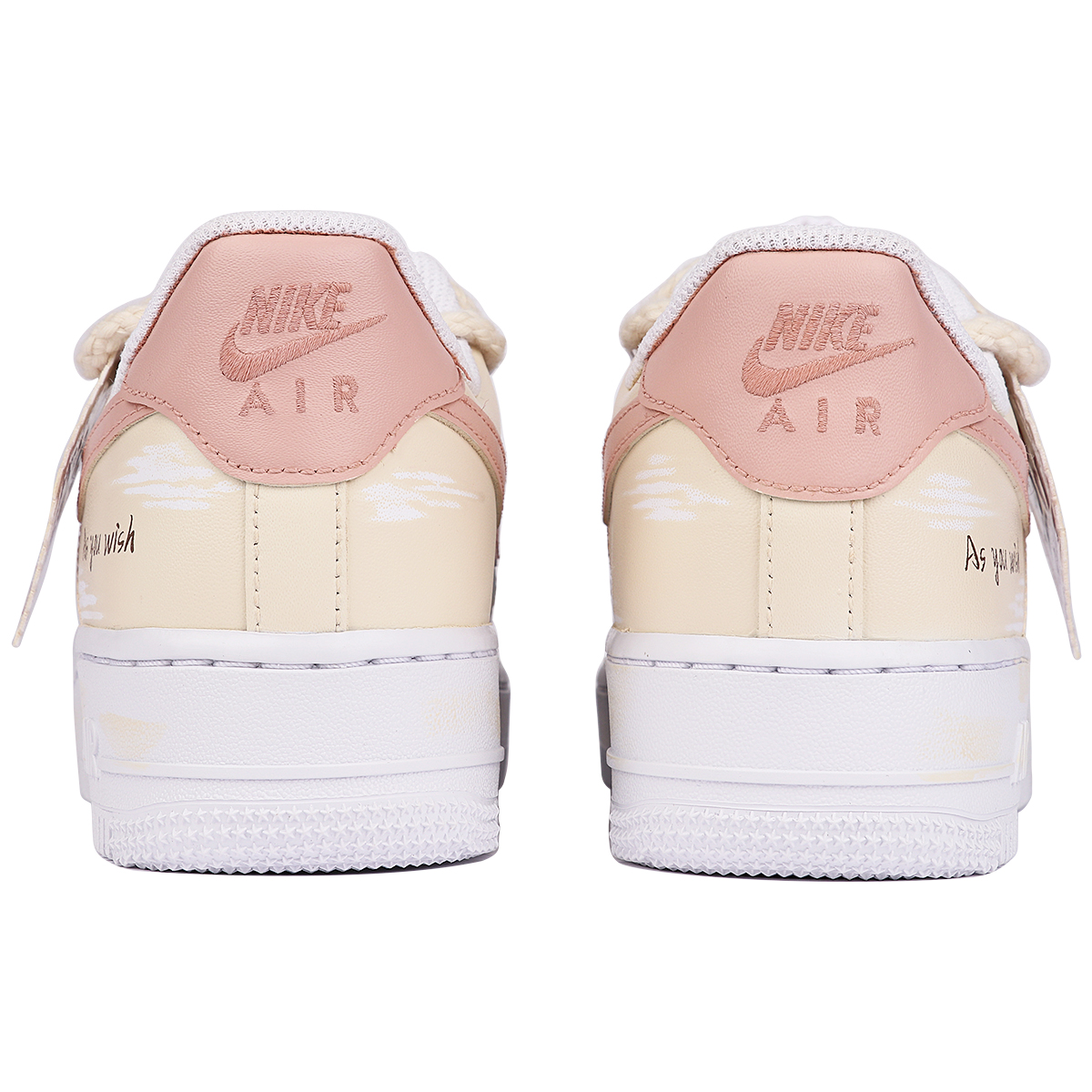 Purchase 【定製球鞋】Nike Air Force 1 Low 空軍一號 玫瑰布貼 復古 做舊 低筒 板鞋 女款 米白