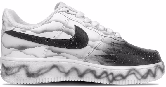 【定制球鞋】 Nike Air Force 1 Low 空軍一號 萬重山 水墨丹青 潑墨 噴繪 低幫 板鞋 女款 白黑 Order 【定制球鞋】 Nike Air Force 1 Low 空軍一號 萬重山 水墨丹青 潑墨 噴繪 低幫 板鞋 女款 白黑